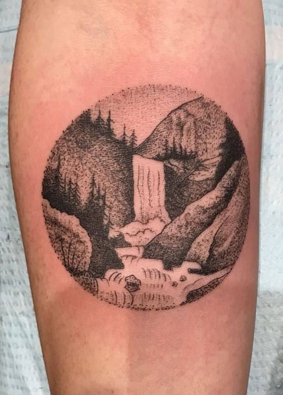 Waterfall small tattoos that evoke a sense of calm