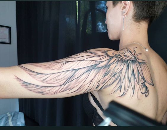10 Angel Wings Shoulder Tattoo Designs as Guardian Wings