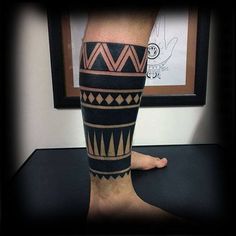 15 Bold Tribal Calf Tattoos for a Powerful Look 9