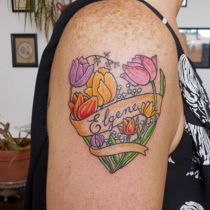 Blooming Beauty: 10 Tulip Shoulder Tattoo Designs