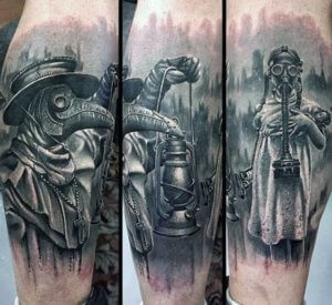 Realistic Plague Doctor Tattoo Inspiration as Gothic Elegance 5