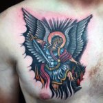 Saint Michael Chest Tattoo: A Guardian’s Emblem