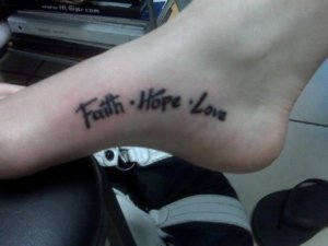 Small Faith Hope Love tattoo lettering ideas Inked devotion 4
