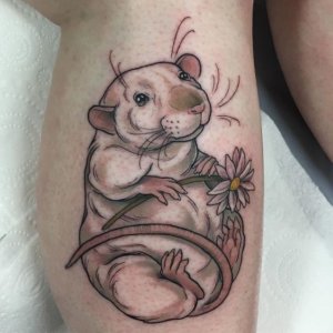 Cute calf Rat Tattoo as Your Next Ink