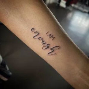 'I Am Enough' Forearm Tattoo Wear Your Resilience Proudly!