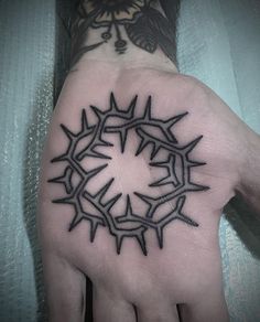 Palm Small Crown of Thorns Tattoo Unlock Meaning!