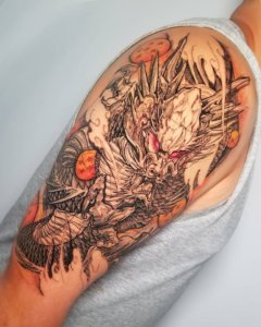 Shenron Shoulder Tattoos Pure Power!