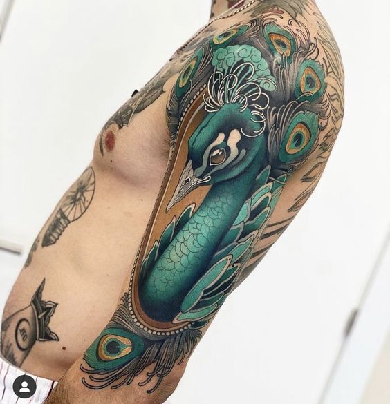 15 Shoulder Peacock Tattoos: Artistic Feathers Inspiring Inked Creativity