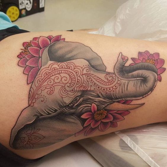 15 Elephant Thigh Tattoo Ideas: Graceful Symbols of Strength