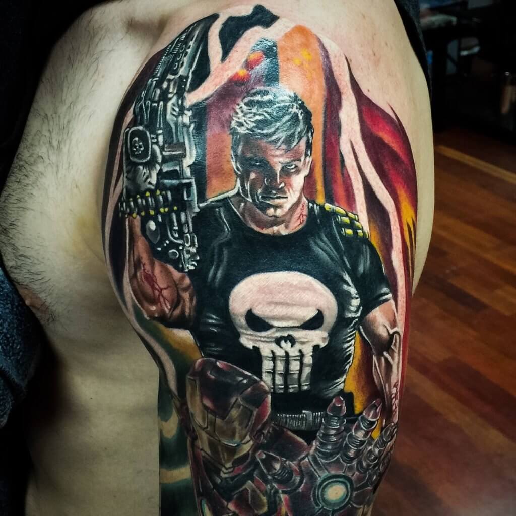 Punisher Shoulder Tattoo in 10 images: Embrace the Skull Symbolism