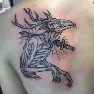 Wendigo Back Tattoo 3