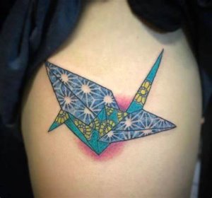 origami crane tattoo 7