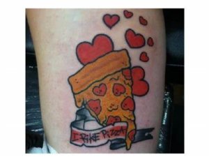 Cute Pizza Tattoo 1