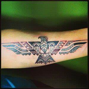 Thunderbird Forearm Tattoo Artistry: Native American Elegance
